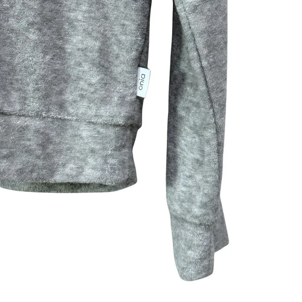 Onia Gray Terry Pullover Medium Gray Long-Sleeve Casual Sweatshirt